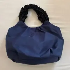 【index】フリルハンドルバッグ ネイビー♡可愛い 内側ポケットあり