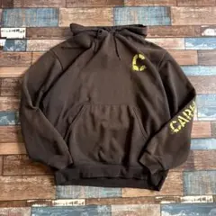 【Carhartt】ロゴプリントパーカー ダークブラウン L メキシコ製 古着