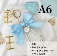 アクリルバインダーA6 貯金バインダー家計簿シール手帳韓国推し活バインダー 青