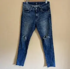 AZUL BY MOUSSY スキニーストレッチダメージデニム　切りっぱなし　L