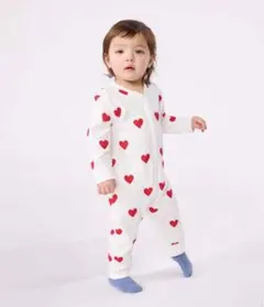 プチバトー　ハートプリント足なしロンパース　74cm