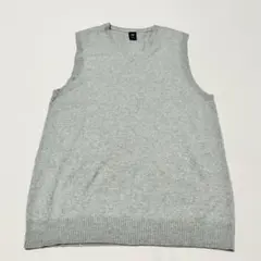 GAP メンズ　グレー Vネック ノースリーブ ベスト　カシミヤ　コットン