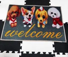 犬のイラスト ウェルカムマット 新品