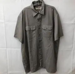 m*k様 E25 ディッキーズ2XLアメリカ古着裾ロゴ刺繍半袖ワークシャツメンズ