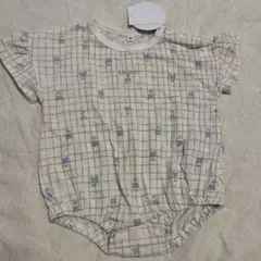 新品タグ付き　半袖ロンパース　花柄