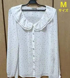 ☆レディース　長袖　ブラウス　フェミニン　おとな可愛い　ドット　水玉
