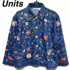 USA 古着　units 刺繍 デニム ジャケットLARGE / GRANDE