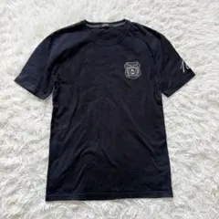 バーバリーブラックレーベル　Tシャツ　Mサイズ　半袖　黒　アップリケ　ロゴ刺繍