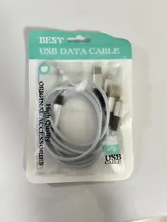 BEST USBデータケーブル シルバー 3in1 typeB、C、ライトニング