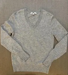ユニクロ カシミヤ Vネックセーター グレー S