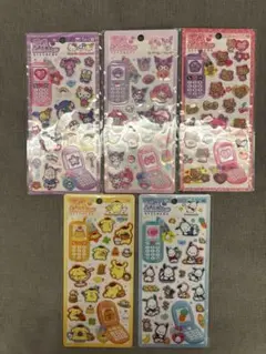 【正規品】サンリオ 平成はっぴーフォン シール 5種セット