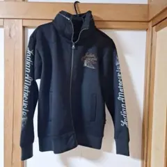4MA04_美品 XL インディアン モーターサイクル ジャンパー 刺繍 黒のサムネイル