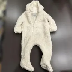 ZARAベビー 6-9ヶ月/74cm 足付きロンパース ボア アウター