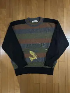 ニット　魚　単丈　fishing