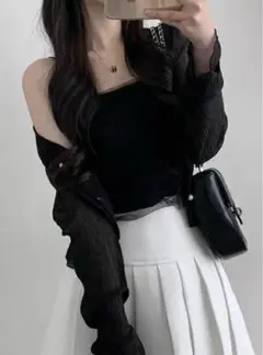 GRL シアーカーディガン×キャミソールアンサンブル