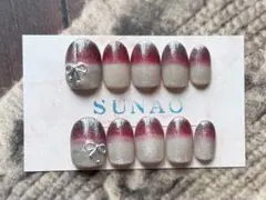 ボルドーシースルーネイル