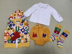 カラフル動物柄ロンパースセット