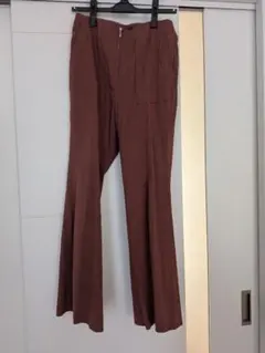 Noble ブラウン フレアパンツ リネン風のサムネイル