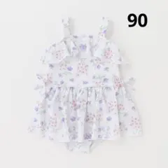 【タグ付き新品未使用】petitmain ワンピース水着 90