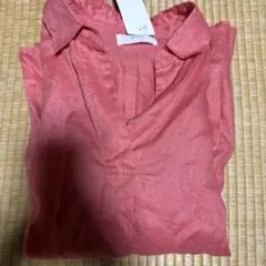 UNIQLO プレミアムリネン スキッパーシャツ オレンジ S