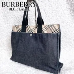 バーバリー ロンドン ブルーレーベル デニム ノバチェック 切り替え 三陽商会