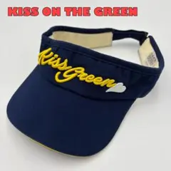 【KISS ON THE GREEN】ゴルフ サンバイザー ロゴ刺繍 濃紺 帽子のサムネイル