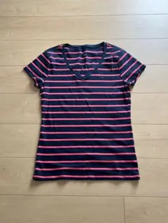 ⭐︎TOMMY HILFIGER ボーダー Vネック Tシャツ　L