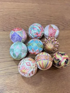 和風刺繍ボール 9個セット 手毬
