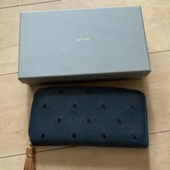 ペルケ　ネイビー ドットパターン 長財布 タッセル付きのサムネイル