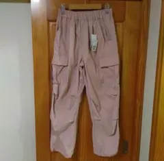 ピンク カーゴパンツ ウエストゴム