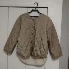 earth リバーシブル キルティングジャケット ベージュ F