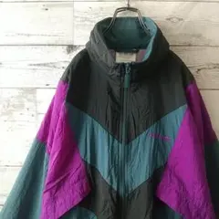 希少サイズ☆80s アディダス 刺繍ロゴ ナイロンジャケット レトロ 4L