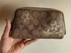 Coach 星柄 ブラウン ポーチ