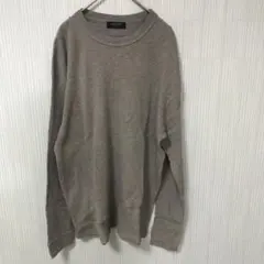BACK NUMBER ワッフルクルーネックロンT　メンズ Lサイズ　グレー