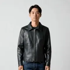 美品◇DESPRE デプレ　ラムレザー　ライダース　ジャケット　襟付き　中綿 美品◇DESPRE デプレ ラムレザー ライダース ジャケット 襟付き 中綿