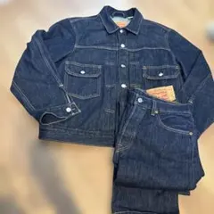 Levi's プレミアム TYPE1セットアップ セルビッチ赤耳チェーンステッチ