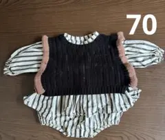 【美品】ブリーズ　ニットベスト付きロンパース 70