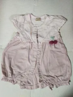 petit main ピンク さくらんぼ ロンパース