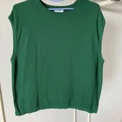 グリーン ノースリーブ ベスト　メンズ