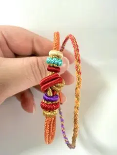 カラフル 編み込み ブレスレット 2個セット