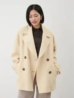 ミラオーウェン　woolコクーンシルエットピーコート