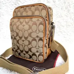 COACH コーチ ショルダーバッグ シグネチャー ブラウン ジャガード y2k