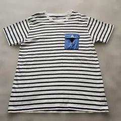 男女兼用　ストライプTシャツ Lサイズ