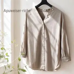 【新品タグ付】Apuweiser-riche リネン混パールボタンブラウのサムネイル