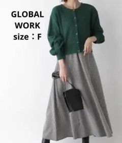 【新品未使用】GLOBAL WORK ショートワッフルPO＋キャミOP