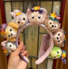 香港ディズニー　開園20周年限定　ダッフィーフレンズ7人カチューシャ