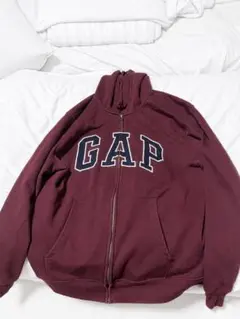 GAP ジップアップパーカー ボルドー