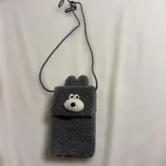 ブランチブラザーズ　モコモコうさぎポシェット　グレー