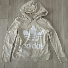 adidas ベージュ パーカー レディースL