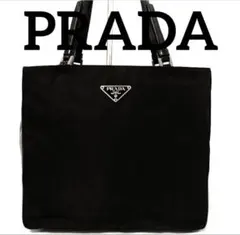 PRADA プラダ ナイロン 三角ロゴ トート ショルダーバッグ 黒 チェーン
